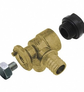 Тройник фиксируемый угловой Push (водорозетка) под натяжное кольцо 18x2/18x2 G1/2" (MN)